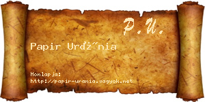 Papir Uránia névjegykártya
